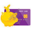 Credit Card with Piggy Bank - Purple - Style A - Yard Card