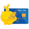 Credit Card with Piggy Bank - Blue  - Style A - Yard Card