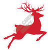 Silhouette - Reindeer - Red - Style A - Yard Card