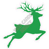 Silhouette - Reindeer - Green - Style A - Yard Card