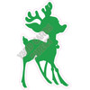 Silhouette - Reindeer - Green - Style C - Yard Card