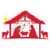 Nativity Scene - Red - Style A - Yard Card