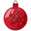 Christmas Ornamanet Bulb - Snowflake - Red - Style A - Yard Card