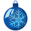 Christmas Ornamanet Bulb - Snowflake - Blue - Style A - Yard Card