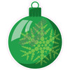 Christmas Ornamanet Bulb - Snowflake - Green - Style A - Yard Card