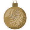 Christmas Ornamanet Bulb - Snowflake - Old Gold - Style A - Yard Card