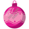 Christmas Ornamanet Bulb - Ribbon - Hot Pink - Style A - Yard Card