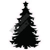 Silhouette - Christmas Tree - Black - Style A - Yard Card