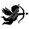 Silhouette - Cupid with Bow and Arrow - Black - Style A - Yard Card