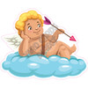 Cupid Laying on Cloud with Arrow - Light Skin - Style A - Yard Card