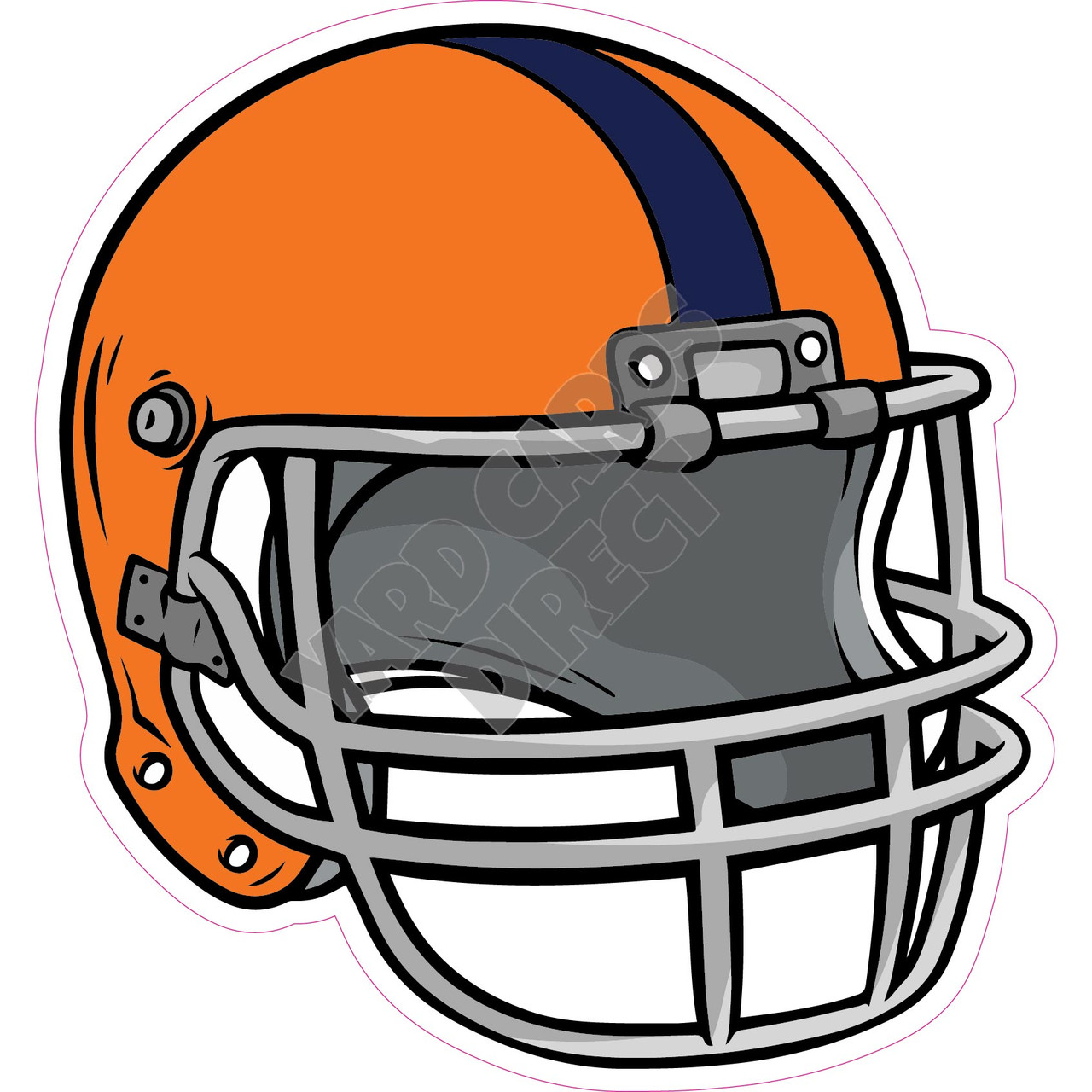 orange football helmet clipart