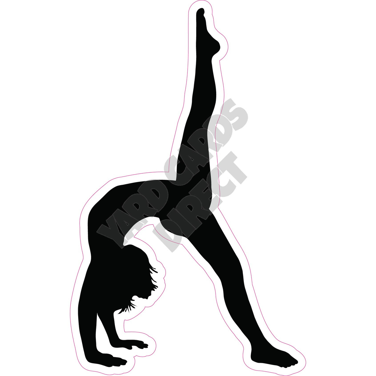 Silhouette - Gymnastics - Black - Style H - Yard Card