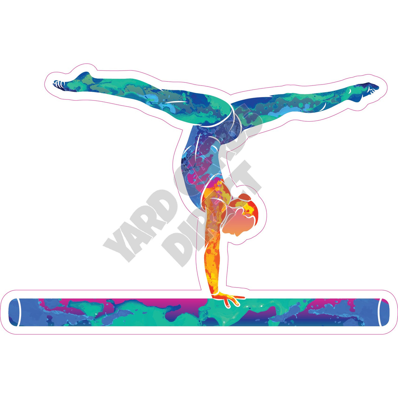 Silhouette - Gymnastics - Mutli Color - Style H - Yard Card - Yard Cards  Direct, LLC