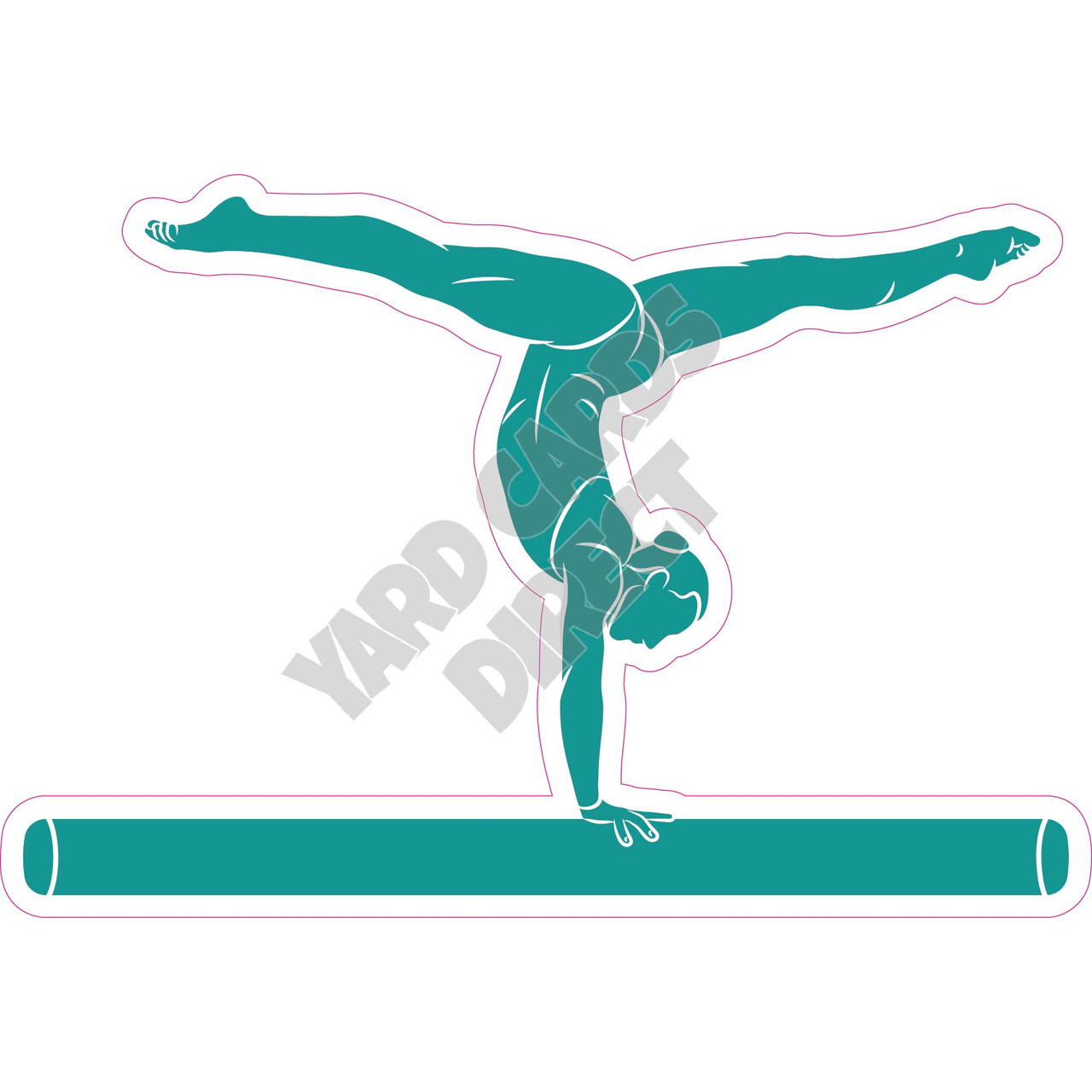 Silhouette - Gymnastics - Teal - Style H - Yard Card