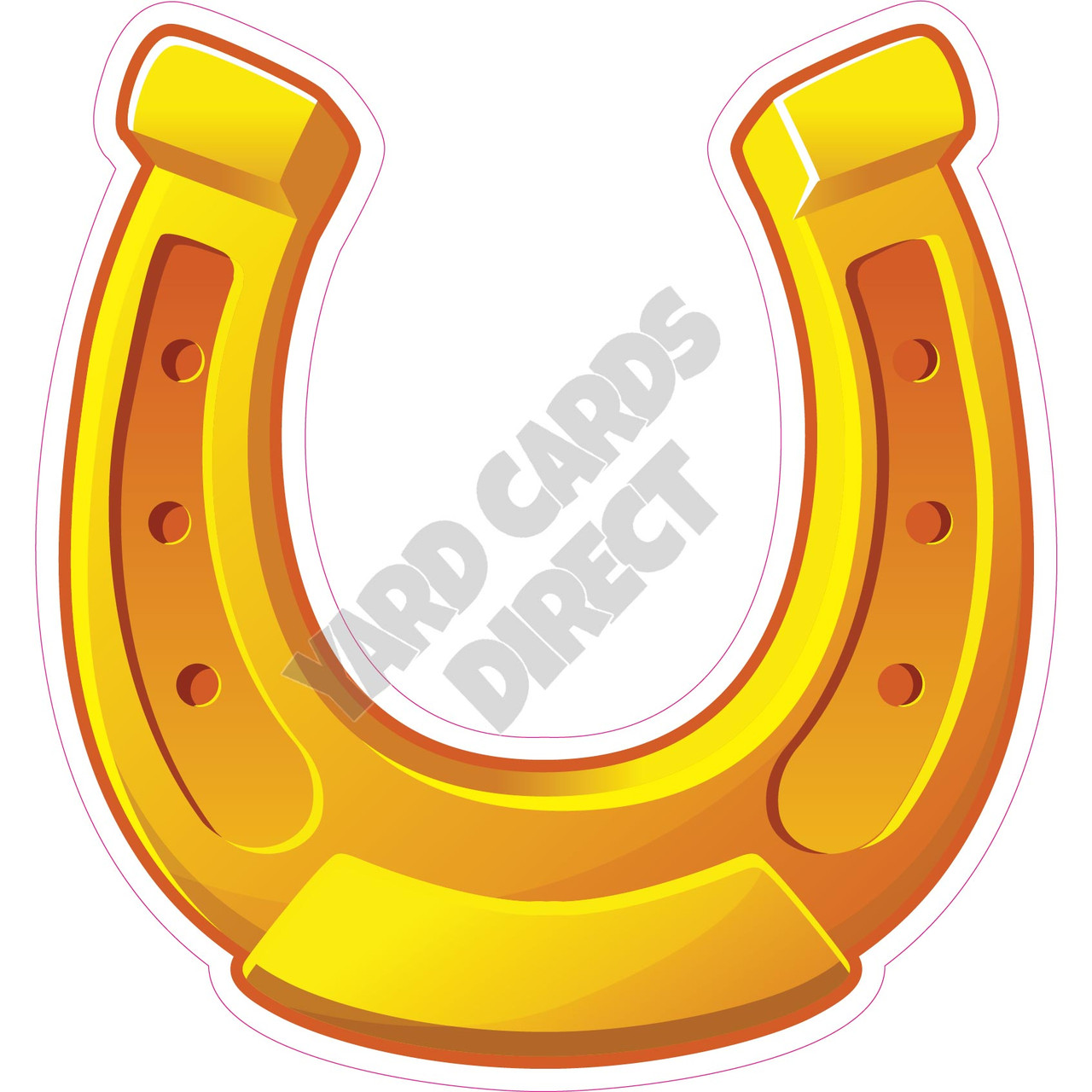 Gold Horse Shoe | Yard Cards