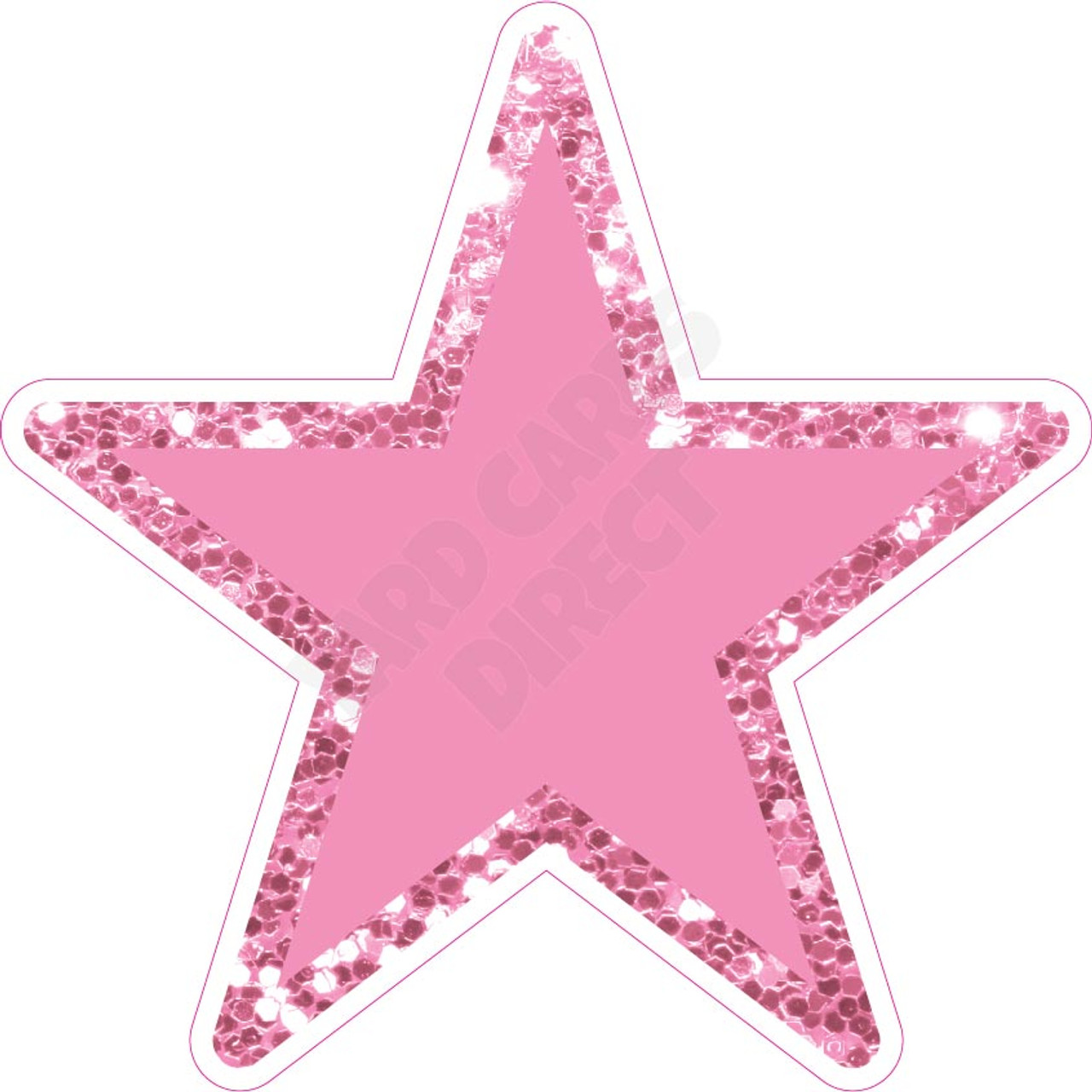 Star - Style A - Chunky Glitter Light Pink - Yard Card