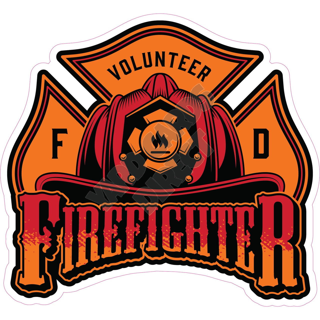 Firefighter Volunteer Logo - Style A - Yard Card - Yard Cards Direct, LLC