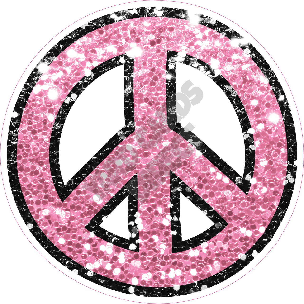 sparkly pink peace sign