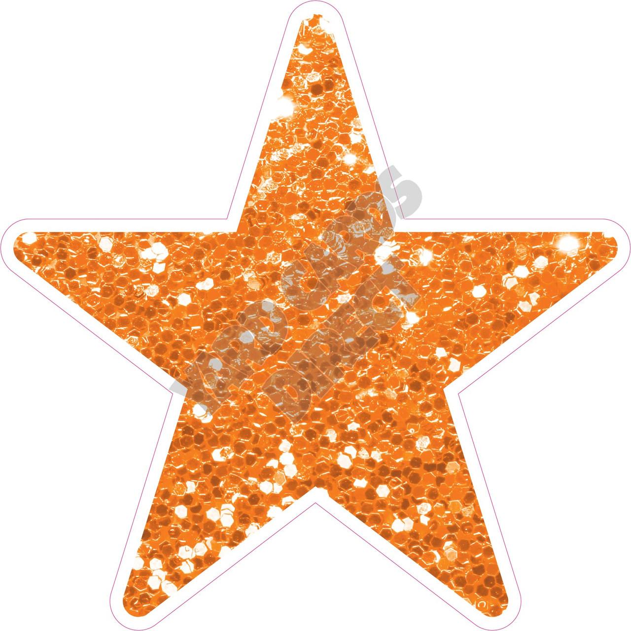 Star - Style B - Chunky Glitter Orange - Yard Card