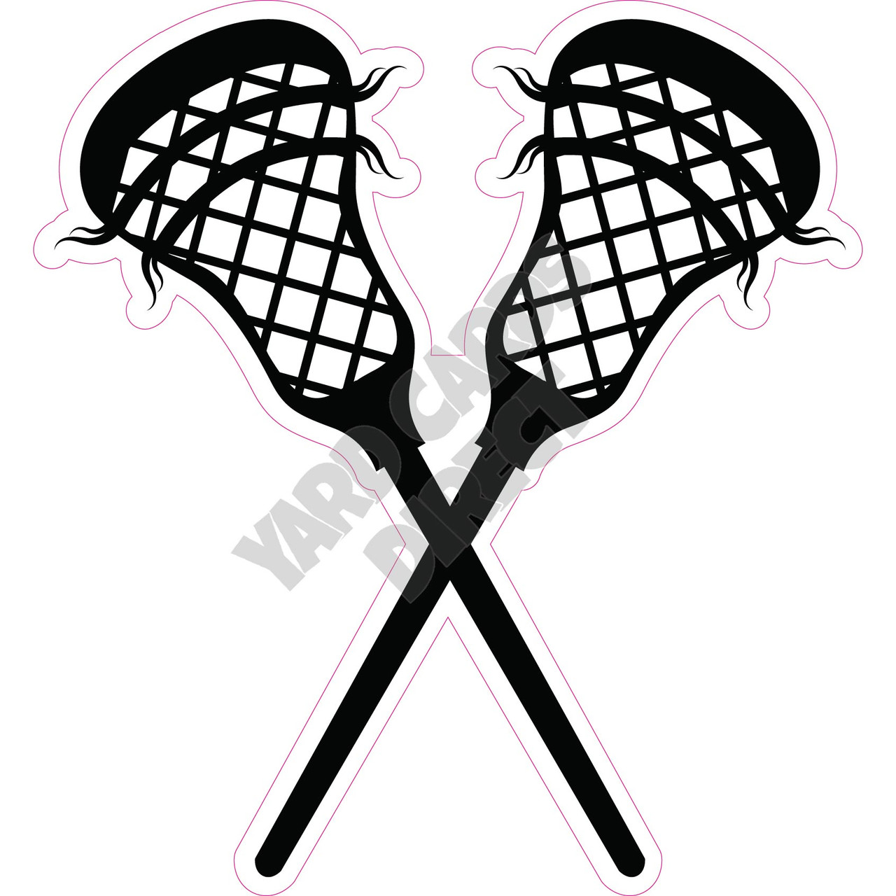 Lacrosse Sticks - Style A - Yard Card - Yard Cards Direct, LLC