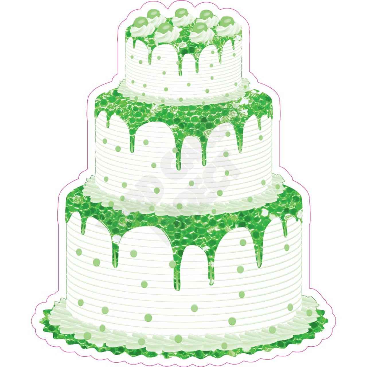 Green chevron and ombre cake | tarttokig