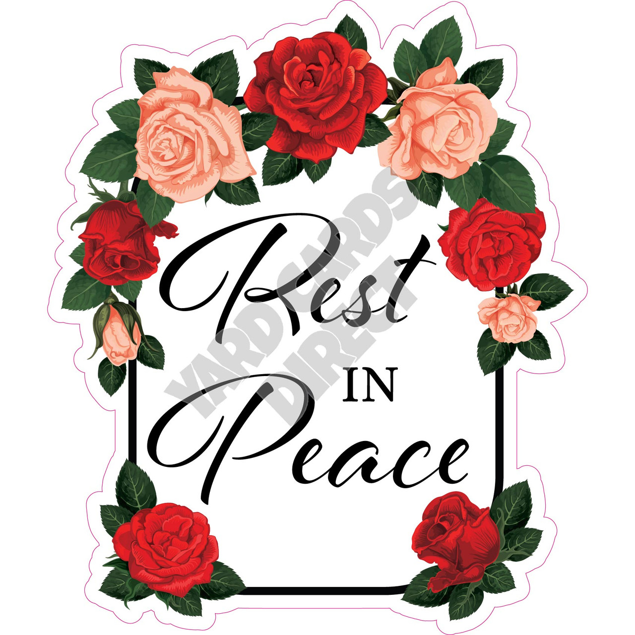 Rest in Peace - Style A - Yard Card - Yard Cards Direct, LLC