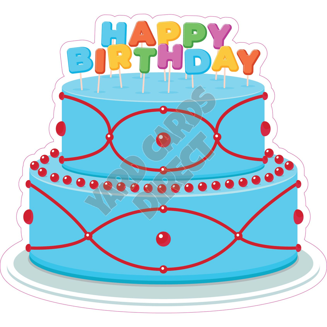 Clipart Blue Polka Dot Birthday Cake - Royalty Free Vector Illustration by  Randomway #1093195