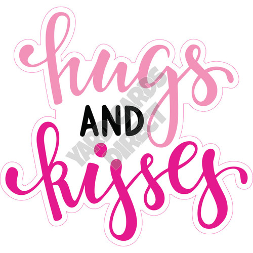 Statement - Hugs and Kisses - Pink - Style A - Yard Card