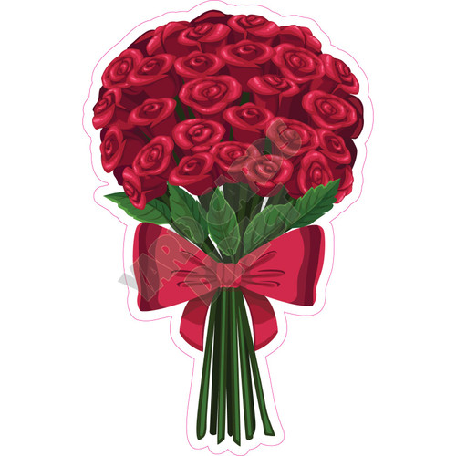 Bouquet of Roses - Red - Style A - Yard Card
