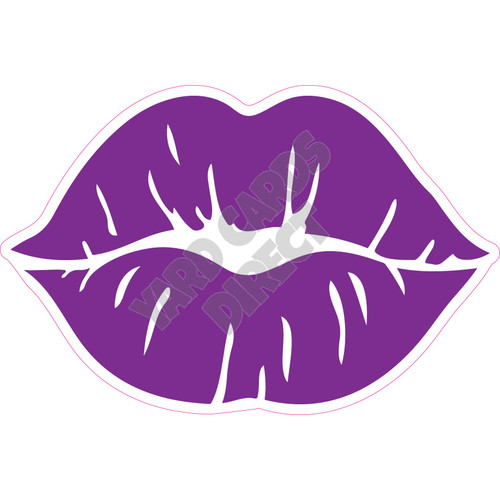 Kiss Lips - Purple - Style A - Yard Card