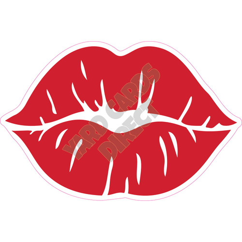 Kiss Lips - Red - Style A - Yard Card