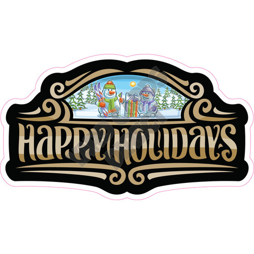 Statement - Happy Holidays - Style C - Yard Card