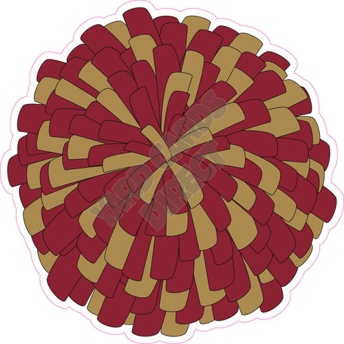 Pom Pom - Burgundy and Old Gold - Style A - Yard Card