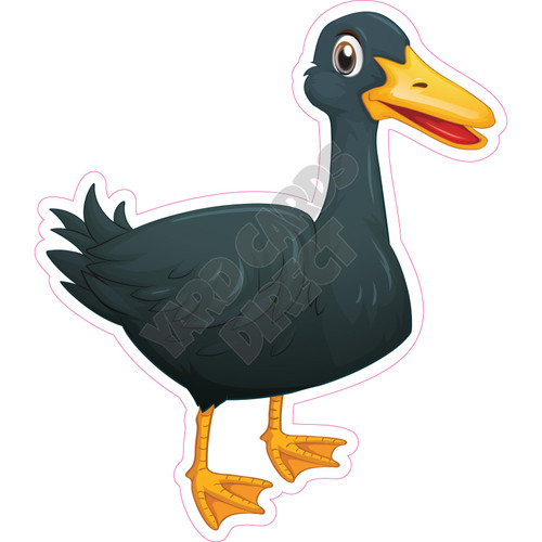 Duck - Black - Style A - Yard Card