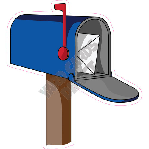 Mailbox - Blue - Style A - Yard Card