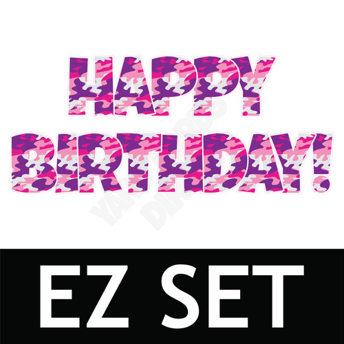 LG 23.5" 9 pc HBD EZ Set - Camo Pink - Yard Card