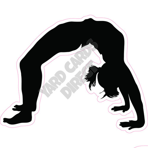 Silhouette - Gymnastics - Black - Style H - Yard Card - Yard Cards Direct,  LLC