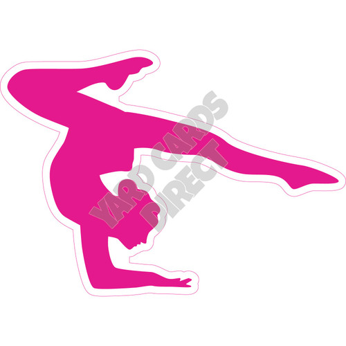 Silhouette - Gymnastics - Hot Pink - Style G - Yard Card