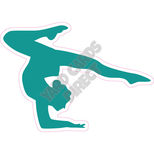 Silhouette - Gymnastics - Teal - Style G - Yard Card