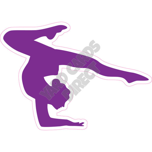 Silhouette - Gymnastics - Purple - Style G - Yard Card