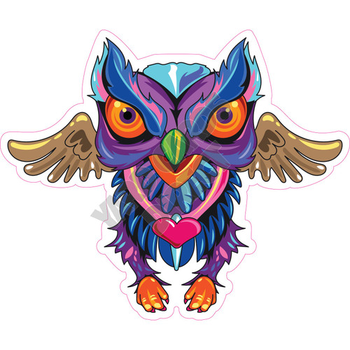 Multi Color Owl - Style A - Yard Card