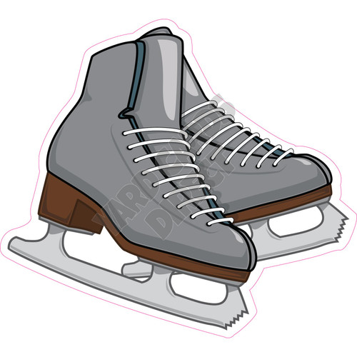 Ice Skates - Silver - Style B - Yard Card