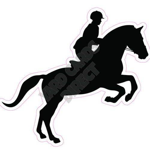 Silhouette - Horse Rider - Style D - Yard Card