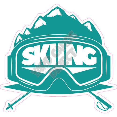 Statement - Skiing - Teal - Style A - Yard Card