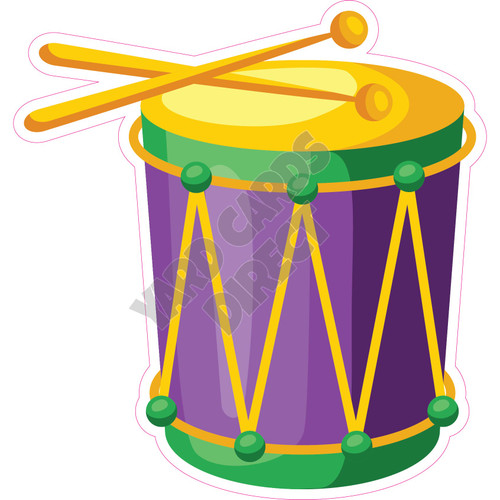 Mardi Gras - Drum - Style A - Yard Card