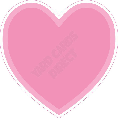 Heart - Style A - Solid Light Pink - Yard Card