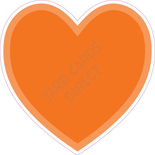 Heart - Style A - Solid Orange - Yard Card