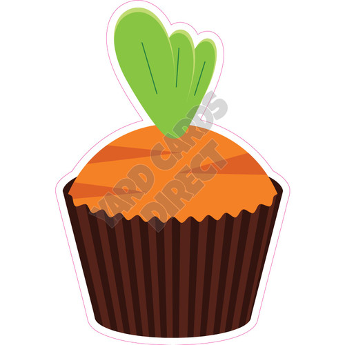 Easter - Cupcake - Carrot  - Style A - Yard Card