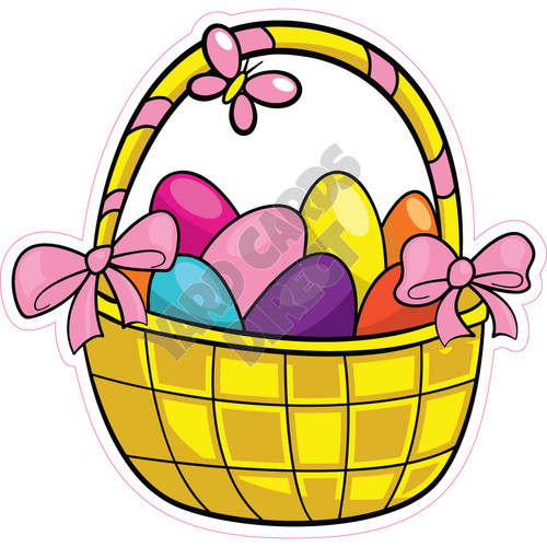 Easter Basket - Light Pink - Style A - Yard Card