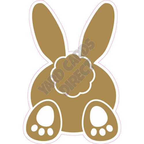 Silhouette - Bunny - Old Gold - Style B - Yard Card